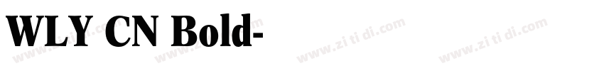 WLY CN Bold字体转换